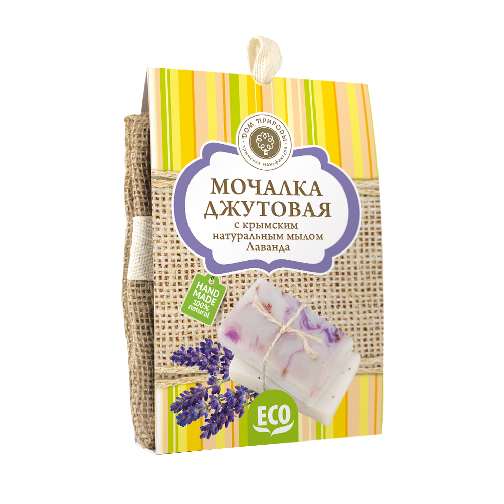 Мочалка джутовая с мылом "Лаванда"