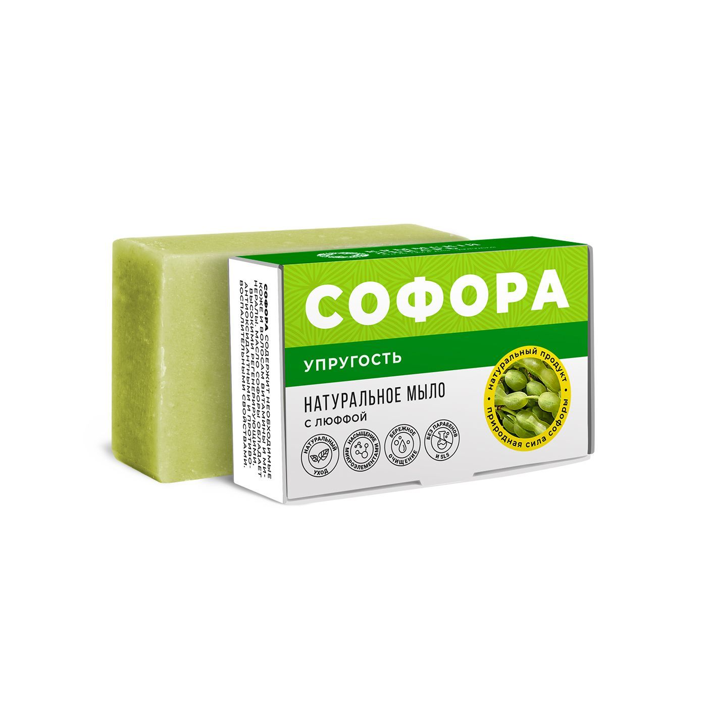 Мыло софора с люффой упругость 